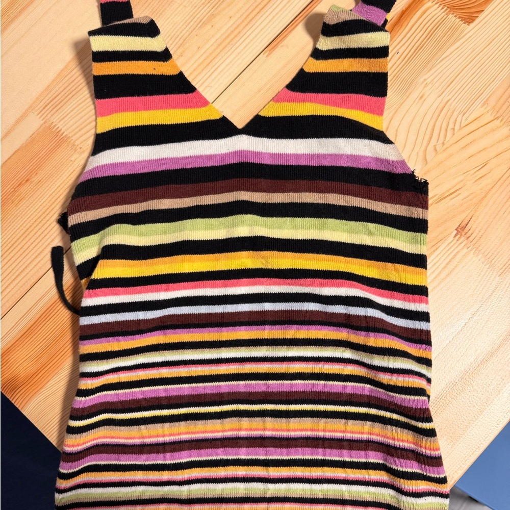GAP Black and Yellow Fitted Ribbed Tank Top